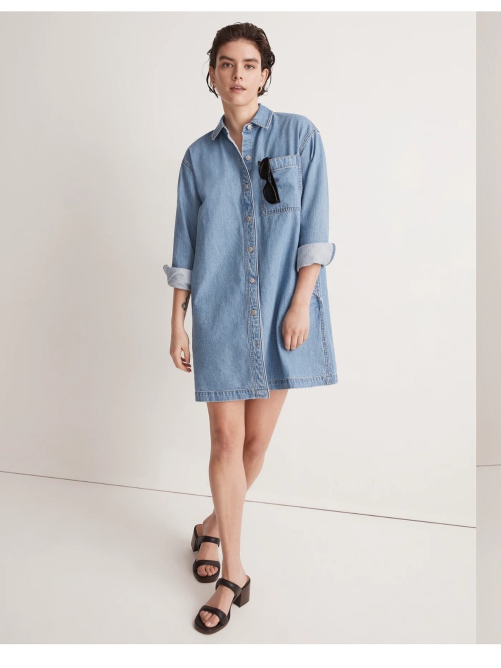 Madewell Denim Oversized Shirtdress in Springvale Wash